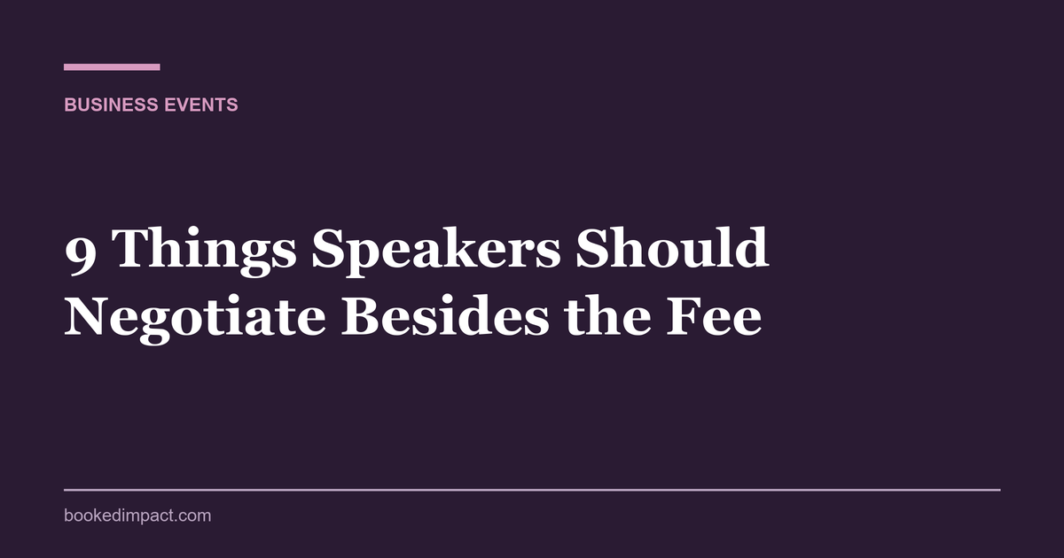 What speakers should negotiate besides the fee — speaker on stage addressing a conference audience